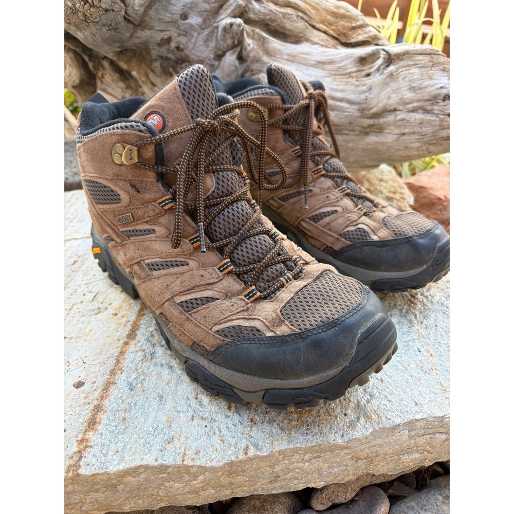 Merrell Moab 2 Mid Waterproof Hiking Boots Mens 12 Brown Suede Vibram J06051